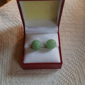 Jade Ball stud earrings